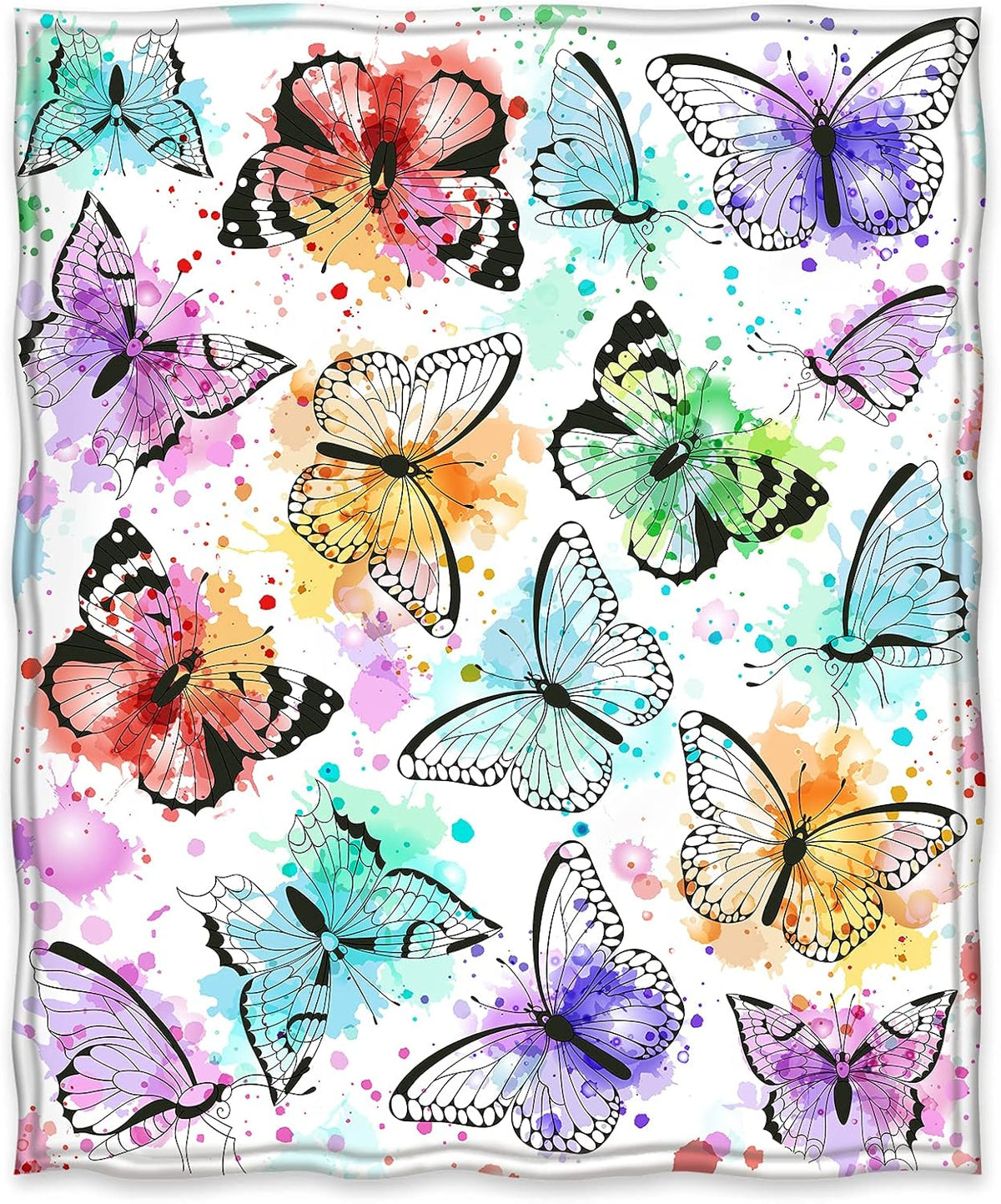Jekeno Butterfly Throw Blanket Gifts for Women Girls, Christmas Birthday Valentines Butterfly Gifts for Butterflies Lovers Adult Kids, Colorful Blanket Decor for Home Bed Couch