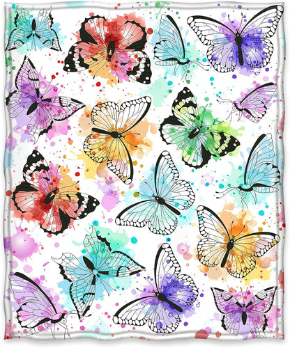 Jekeno Butterfly Throw Blanket Gifts for Women Girls, Christmas Birthday Valentines Butterfly Gifts for Butterflies Lovers Adult Kids, Colorful Blanket Decor for Home Bed Couch