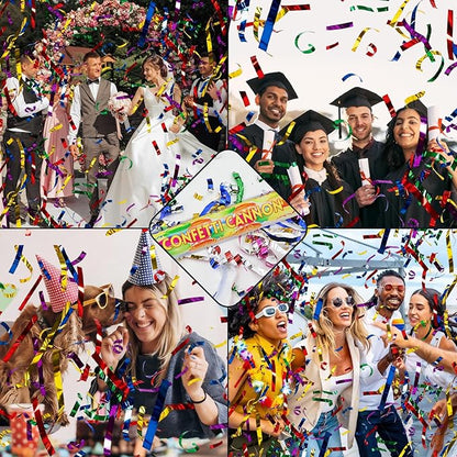 Confetti Poppers 12Pack Streamer Confetti Cannon 12inch Multicolor Confetti Party Poppers Foil Confetti Streamer Poppers Blaster for Wedding Birthday Graduation Party Christmas New Year Celebration