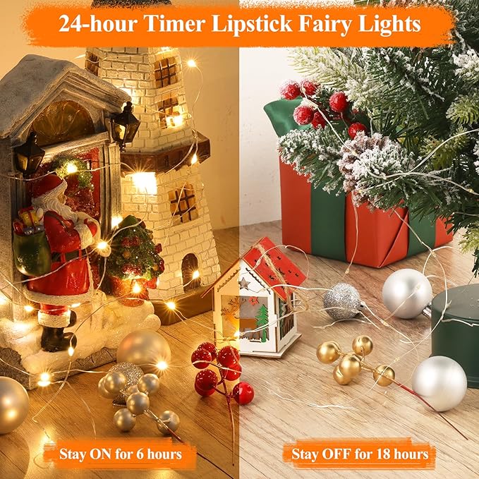 Lakumu LED Fairy Lights Battery Operated, Rechargeable String Lights with 8 Modes & Timer, Type‑C, Waterproof Twinkle Lights for Bedroom Wedding Christmas Decor (5M/16FT Warm White)