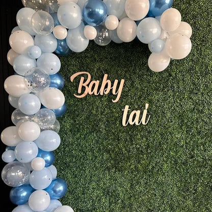 Biapian Blue White Balloons Set, 60PCS Blue Silver Birthday Balloons, 12Inch Blue and White Latex Balloon Metallic Silver Blue Helium Balloon for Boys Birthday Baby Shower Wedding Party Decoration
