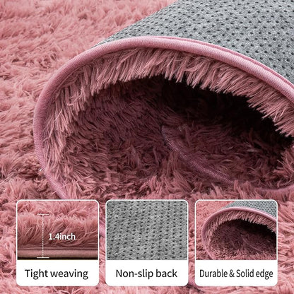 Area Rug for Living Room 6x9, Ultra Soft Shaggy Area Rugs for Bedroom, Upgrade Non-Slip Plush Fuzzy Carpet for Bedroom Girls Boys Room Home Nursery Teens Modern Indoor Home Dorm Decor,Pimk