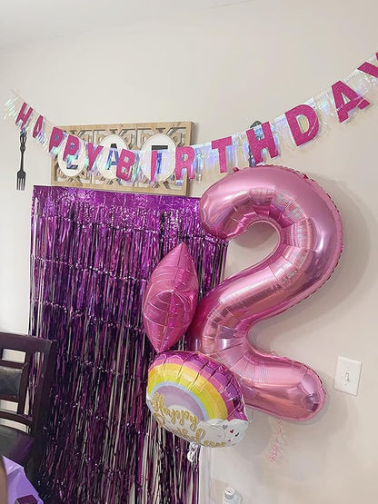 Pink 4 Balloon, 4th Birthday Decorations Girl, Number 4 Balloons for 4th 14 Boy, Happy 40th Birthday Party Decorations Women, Number Balloons 40 Inch for Graduations Anniversary