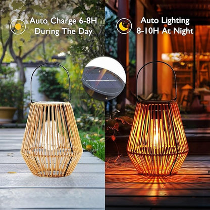 Homemory Solar Lanterns Outdoor Waterproof Hanging Lights, Outside Solar Lamp Decorative for Garden, Yard, Patio, Porch, Trees, Lawn, Pathway, Table (4)