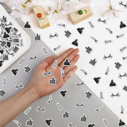 200 Pcs Black New York Cityscape Theme Confetti, Skyscraper Table Scatter Confetti Decorations, Night Scene Table Paper Decor for Baby Shower Birthday Wedding DIY Crafting Supplies