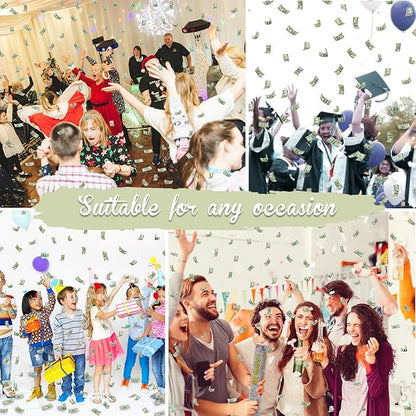 Confetti Cannon Creative Small Size Dollar Bill Confetti Poppers Suitable for Business Signing, Opening Activities, Promotion and Salary Increase Celebration, Holiday or Birthday Party (Pack of 4)