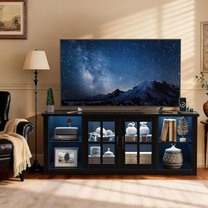 YESHOMY Farmhouse LED TV Stand