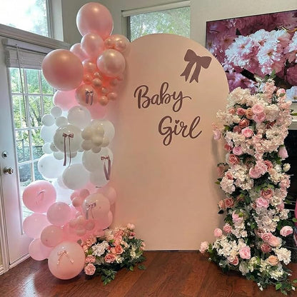 Pearl Pink Balloons, 60Pcs 12Inch Pink and White Balloons Including Double Stuffed Pink Pastel Macaron Light Pink White Clear Balloons for Wedding Bridal Shower Baby Shower Birthday Party Decorations