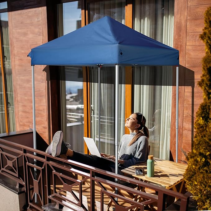Outvita 5x5 Pop Up Canopy Tent, Ez Up Outdoor Canopy Tent Instant Shelter with Carry Bag Straight Legs Patio Balcony Porch Backyard Garden