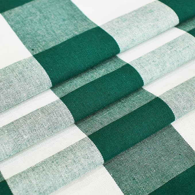 3 Pieces Tier Curtains and Valance Set Buffalo Check Kitchen Tiers Plaid Gingham Grommet Top Classic Short Small Cafe Curtains Country Farmhouse Cafe Bathroom 54"x18"/32"x36" Dark Green & White