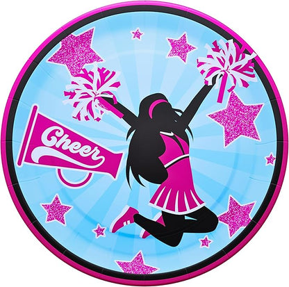 Cheerleading Party Plates and Napkin (52 Pieces for 16 Guests) - Cheerleader Birthday Party, Cheerleader Birthday Party, Plates and Napkins, Cheer Party Supplies