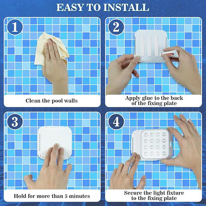 Rechargeable Pool Lights with Remote, 16 Color Changing Submersible LED Lights, Waterproof Pool for inground, Ponds, Bathtub Decorations, 2 Pack