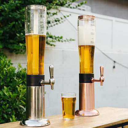 Hammer + Axe Beverage Dispenser – 88 oz Party Drink Dispenser with Ice Tube & Tap| Drink Fountain for Beer, Water, Iced Tea| Mimosa Tower| Margarita Tower| BBQ & Tailgate Essential| Home Bar Accessory
