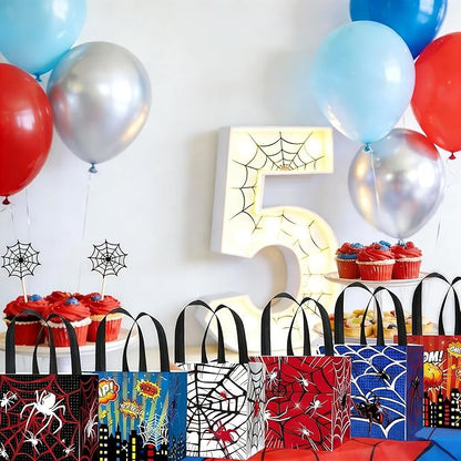 Roaring Good Time Spider Party Favor Gift Bags Spider Birthday Decoration Favor Bags Boxes Party Candy Bags Car Goodie Gift Treat Bags Themed Birthday Party Supplies