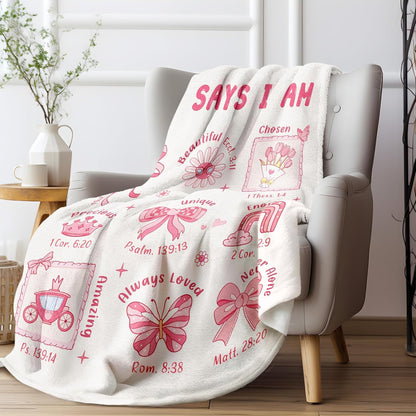 Baptism Gifts for Girl Christening, Christian Gifts for Women Faith, Flannel Soft Baptism Blanket Decor, Religious Gift for Women on Birthday Christmas, Bible Verse Scripture Prayer Blanket