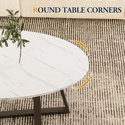 Wolawu Coffee Table Small Oval Table, Modern Center Tea Tables