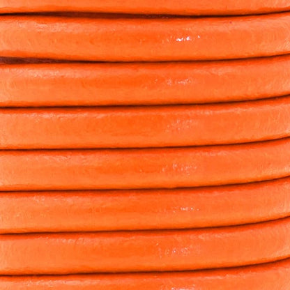 Mandala Crafts Round Genuine Orange Leather Cord for Jewelry Making – 6mm Cowhide Leather Rope String Lace for Kumihimo – 4.4 Yards Cowhide Craft Cording Spool