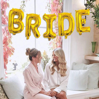 16 Inch Bride Balloons, Gold Bride To Be Balloon For Bridal Shower Decor,Bachelorette Party Decorations, Engagement Party Supplies
