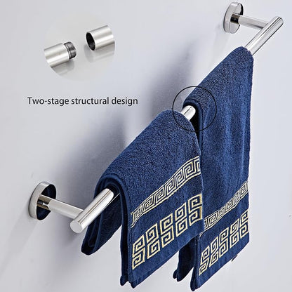 Chrome Bathroom Hardware Set 5 Piece with Towel Racks for Bathroom, SUS304 Stainless Steel Bath Towel Bar Set, 24 Inch Wall Mounted Accessories Kit…