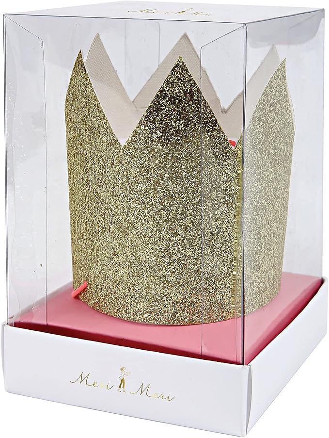 MERI MERI Gold Mini Glittered Crowns, 1 EA