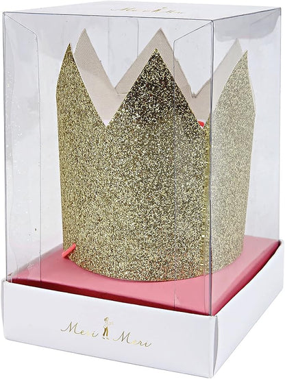 MERI MERI Gold Mini Glittered Crowns, 1 EA