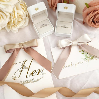 1 Inch Champagne Antique Gold Satin Ribbon Set, 6 Rolls, 60 Yards, Assorted Neutral Tones for Gift Wrapping, Hair Bows, Flower Bouquets, Wedding Decor and Crafts