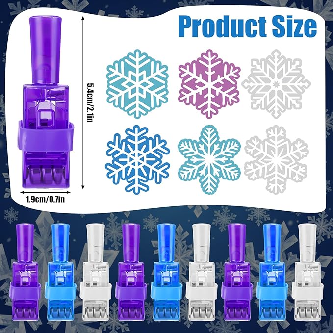 Tuanse 36 Pcs Snowflake Party Favors Snowflake Lights Gifts Bulk for Kids Glow in The Dark Snow Icy Finger Lights Classroom Rewards Prizes Gifts for Birthday Summer Valentine Winter Boys Girls