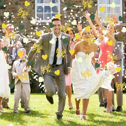 200PC Sage Green Bachelorette Party Decorations Bridal Shower Confetti for Tables Heart and Sage Bride to Be Table Scatters for Engagement Wedding Decor Party Supplies