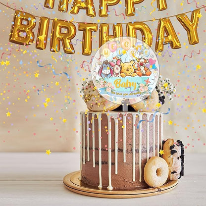 Baby Shower Winnie Cake Topper Acrylic Sign - Winnie Birthday Party Supplies - Birthday Party Decorations Centerpieces