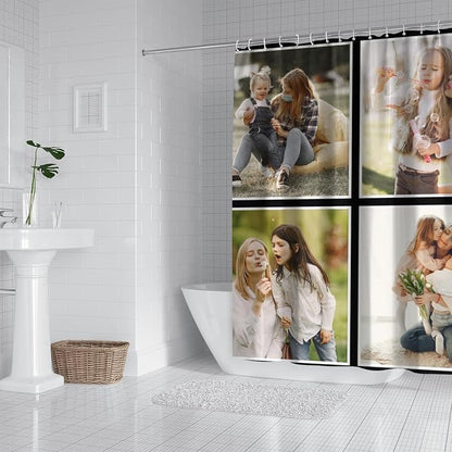 Personalized Shower Curtain Set Custom Photo Shower Curtains Modern Minimalist Home Bathroom Curtain Decor with 12 Hooks 72 Inch Wide * 72 Inch High