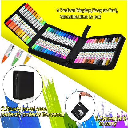 KEMYR 36 Colors Acrylic Paint Pens, Dual Tip Acrylic Paint Markers for Paper, Wood, Canvas, Stone, Rock Painting, Glass, Fabric, DIY, Ceramic, Art Supplies for Adults Drawing (Dot + Fine)