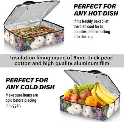 Casserole Carriers for Hot or Cold Food Reusable Casserole Dish Carrier Insulated Thermal Large Capacity Durable Perfect for Party Camping Family Gatherings Yellow Fish