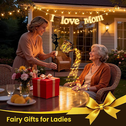 X-PREK Solar Lights Outdoor Waterproof, Fairy Solar Garden Lights Outdoor Decoration, Hummingbird Solar Watering Can Light Gardening Gifts for Mom Grandma 4 Packs