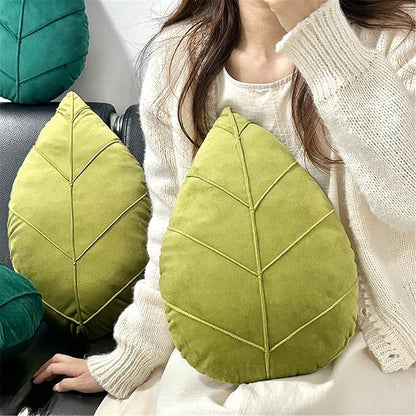 Leaf Pillow,3D Leaf Shaped Plant Pillows Green Tropical Plant Cushion for Sofa Office Bedroom Home Decor Dark Green (19.7"x11.8")