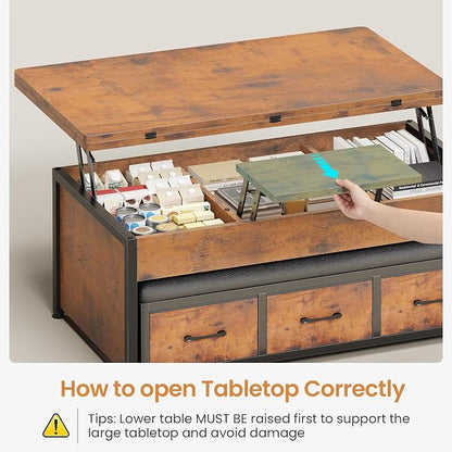 Itaar Lift Top Coffee Table Set, Center Table
