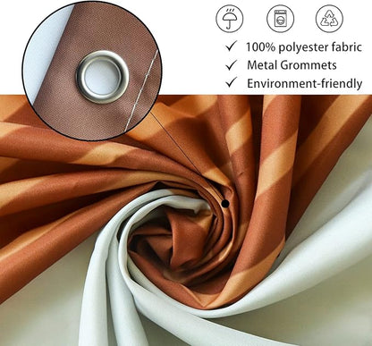 Mid Century Shower Curtain, Brown Modern Boho Neutral Arch Geometric Machine Washable Waterproof for Bathroom Bathtub with 12 Hooks 72x72
