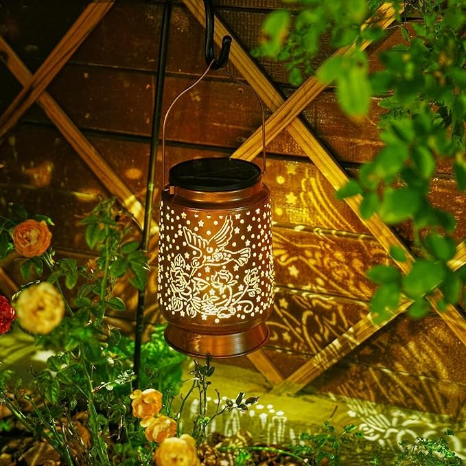 Hummingbird Mothers Day Gifts Solar Lanterns Outdoor Waterproof Large Solar Lantern with 2000mAh Battery, Solar-Powered Garden Decor for Yard, Patio, Backyard - Birthday Gifts for Women Mom Grandma