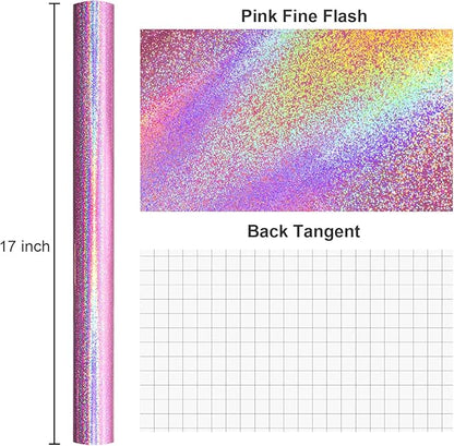 Burymento Pink Wrapping Paper Roll, Metallic Holographic Point Gift Wrap for Birthday, Valentines, Mothers day, Graduation, Wedding, Fathers day, Baby Shower, Christmas (17 IN x 32.8 FT)