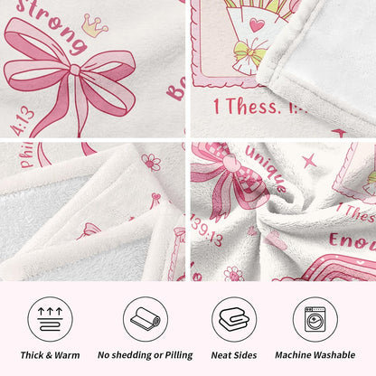 Baptism Gifts for Girl Christening, Christian Gifts for Women Faith, Flannel Soft Baptism Blanket Decor, Religious Gift for Women on Birthday Christmas, Bible Verse Scripture Prayer Blanket
