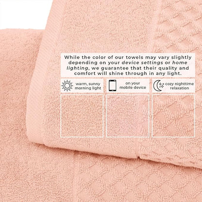 Great Bay Home Oversized Bath Sheets - 100% Cotton 2 Pack 68x35 Extra Large Towel - Absorbent, Durable, Quick-Dry Towels for Bathroom (Pink)