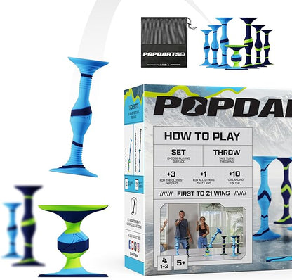 Popdarts PRO Pack Game Set (Drizzle) - Indoor, Outdoor Suction Cup, Throwing Game - Competition with a POP