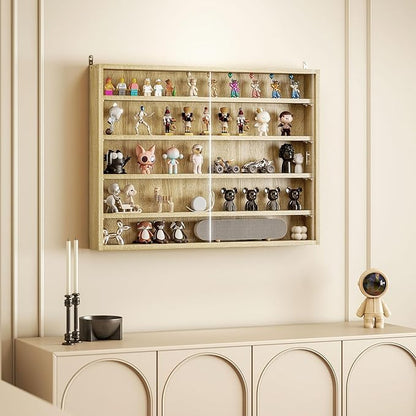 HOMCOM 5-Tier Display Cabinet, Glass Door Cabinet
