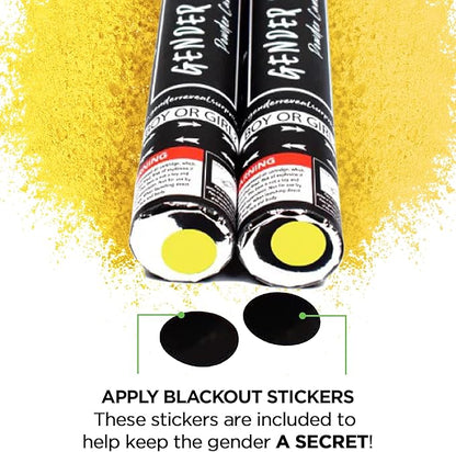 Gender Reveal Surprise - Yellow Powder Cannon - Easy to Use & Colorful Powder Cannon for Baby Gender Reveal Parties, Baby Showers & More - 12 Inch - 2 Pack