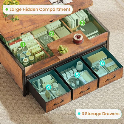Itaar Lift Top Coffee Table Set, Center Table