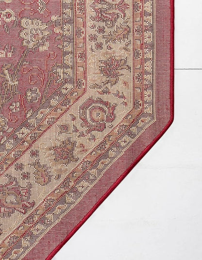 Unique Loom Sialk Hill Collection Area Rug - Washington (5' 3" Octagon Burgundy/Cream)