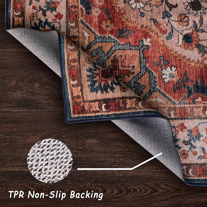 vivorug Runner Rug 2'x8' Vintage Washable Non-Slip Runners for Hallways Kitchen Entryway Laundry Room Carpet Hallway Runner Beige