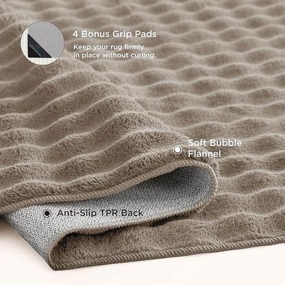 Bedsure 5x7 Fluffy Area Rugs for Living Room, Machine Washable Rugs, Non-Slip Backing, Non-Shedding, Pet Friendly Throw Rug for Bedroom Dining Room, Brown
