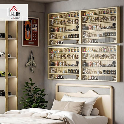 HOMCOM 5-Tier Display Cabinet, Glass Door Cabinet