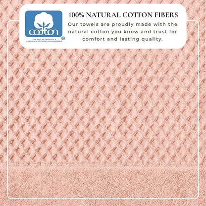 Great Bay Home Oversized Bath Sheets - 100% Cotton 2 Pack 68x35 Extra Large Towel - Absorbent, Durable, Quick-Dry Towels for Bathroom (Pink)