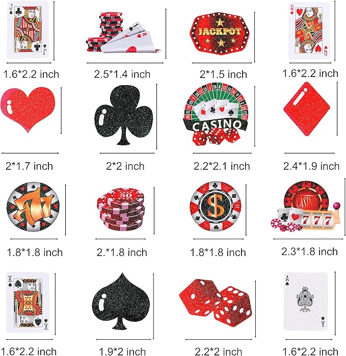 33pcs Casino Poker Party Decorations,Poker Theme Birthday Cake Cupcake Topper for Las Vegas Casino Night Poker Events Birthday Supplies Casino Poker Theme Cake Topper Food Picks Decoration Supplies